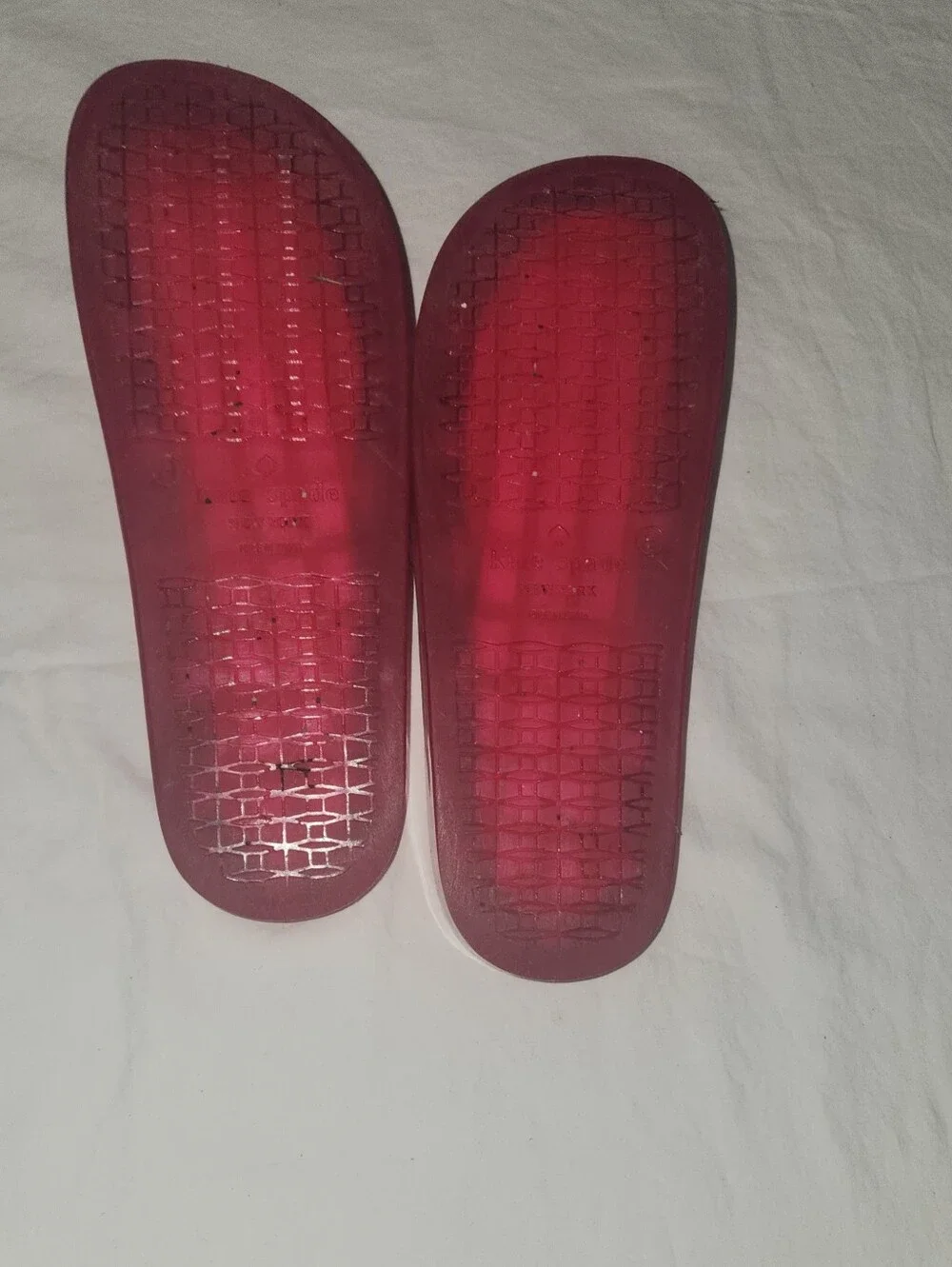 Kate Spade New York Splash Dark Pink Glitter Jelly Slide Sandals Size 9
